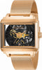 Invicta Objet D Art Skeleton Dial Rose Gold Tone Stainless Steel Automatic 34381 Men's Watch