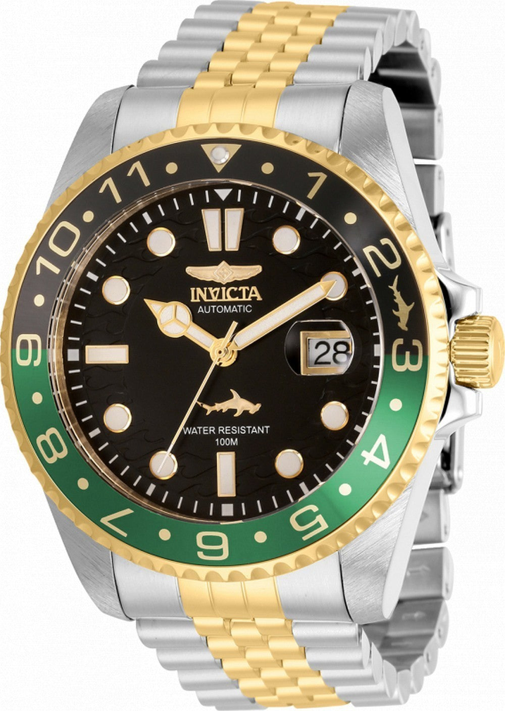 Invicta Pro Diver Black Dial Two Tone Stainless Steel Automatic 35151 100m Men's Watch