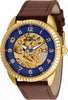 Invicta Specialty Blue Skeleton Dial Leather Strap Automatic 36564 Men's Watch