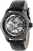 Invicta Vintage Leather Strap Skeleton Dial Mechanical 37951 100m Men's Watch