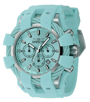 Invicta Bolt Chronograph Gmt Silicone Strap Turquoise Dial Quartz Diver's 45168 200m Men's Watch