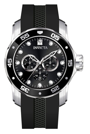 Invicta Pro Diver Scuba Gmt Silicone Strap Black Dial Quartz 45721 100m Men's Watch