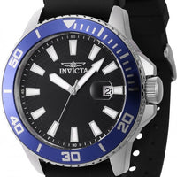 Invicta Pro Diver Silicone Strap Black Dial Quartz 46089 Men's Watch