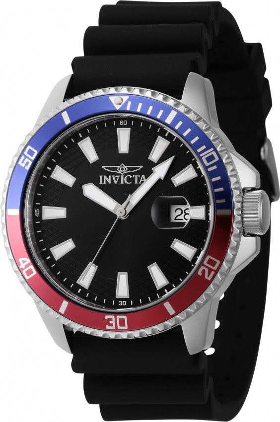 Invicta Pro Diver Silicone Strap Black Dial Quartz 46131 Men's Watch