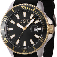 Invicta Pro Diver Silicone Strap Black Dial Quartz 46132 Men's Watch