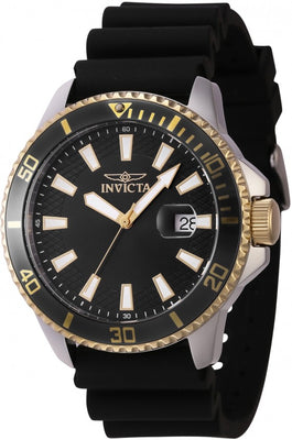 Invicta Pro Diver Silicone Strap Black Dial Quartz 46132 Men's Watch