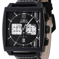 Invicta S1 Rally Chronograph Gmt Leather Strap Black Dial 46853 100m Men's Watch