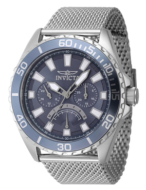 Invicta Pro Diver Retrograde Gmt Stainless Steel Blue Dial Quartz 46905 Men's Watch