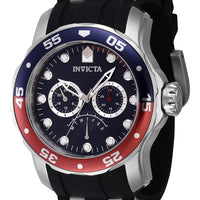 Invicta Pro Diver Retrograde Gmt Pepsi Bezel Blue Dial Quartz 46968 100m Men's Watch