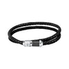 Maserati Jewels Recycled Leather And Stainless Steel Bracelet Jm223ave18 For Men