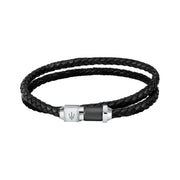 Maserati Jewels Recycled Leather And Stainless Steel Bracelet Jm223ave18 For Men