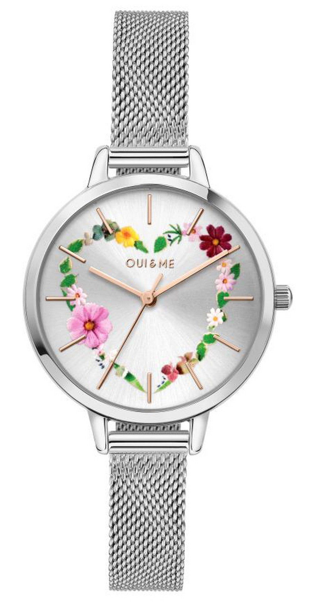 Oui  Me Petite Fleurette Silver Dial Stainless Steel Quartz Me010006 Women's Watch