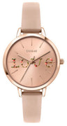 Oui  Me Fleurette Rose Gold Sunray Dial Leather Strap Quartz Me010018 Women's Watch