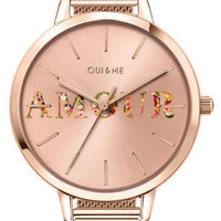 Oui  Me Fleurette Rose Gold Tone Stainless Steel Quartz Me010043 Women's Watch