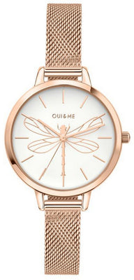 Oui  Me Petite Amourette White Dial Rose Gold Tone Stainless Steel Quartz Me010046 Women's Watch