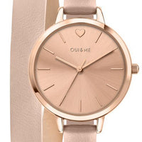 Oui  Me Petite Amourette Rose Gold Sunray Dial Leather Strap Quartz Me010092 Women's Watch