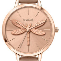 Oui  Me Amourette Rose Gold Sunray Dial Leather Strap Quartz Me010100 Women's Watch