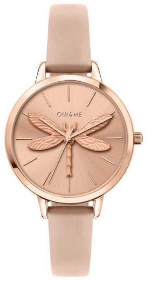 Oui  Me Amourette Rose Gold Sunray Dial Leather Strap Quartz Me010100 Women's Watch