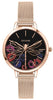 Oui  Me Fleurette Black Dial Rose Gold Tone Stainless Steel Quartz Me010102 Women's Watch