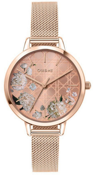 Oui  Me Fleurette Rose Gold Tone Stainless Steel Quartz Me010105 Women's Watch