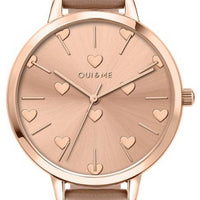 Oui  Me Petite Amourette Rose Gold Sunray Dial Leather Strap Quartz Me010106 Women's Watch