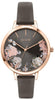 Oui  Me Grande Fleurette Dark Grey Dial Leather Strap Quartz Me010107 Women's Watch