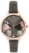 Oui  Me Grande Fleurette Dark Grey Dial Leather Strap Quartz Me010107 Women's Watch