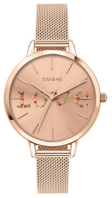 Oui  Me Grande Fleurette Rose Gold Tone Stainless Steel Quartz Me010112 Women's Watch