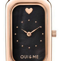 Oui  Me Finette Rose Black Mop Dial Stainless Steel Quartz Me010117 Women's Watch