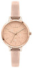 Oui  Me Petite Fleurette Rose Gold Shiny Dial Leather Strap Quartz Me010129 Women's Watch