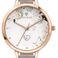 Oui  Me Petite Fleurette White Matt Dial Leather Strap Quartz Me010139 Women's Watch