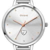 Oui  Me Petite Amourette Silver Sunray Dial Stainless Steel Mesh Quartz Me010140 Women's Watch