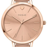 Oui  Me Amourette Rose Gold Shiny Dial Leather Strap Quartz Me010144 Women's Watch