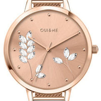 Oui  Me Grande Fleurette Rose Gold Tone Stainless Steel Quartz Me010155 Women's Watch