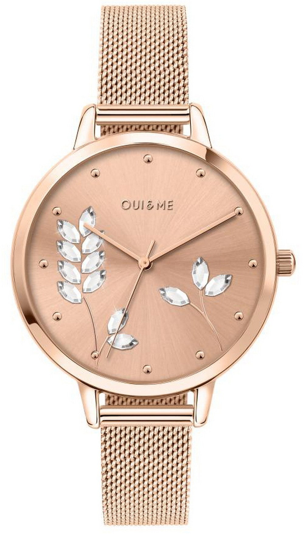 Oui  Me Grande Fleurette Rose Gold Tone Stainless Steel Quartz Me010155 Women's Watch