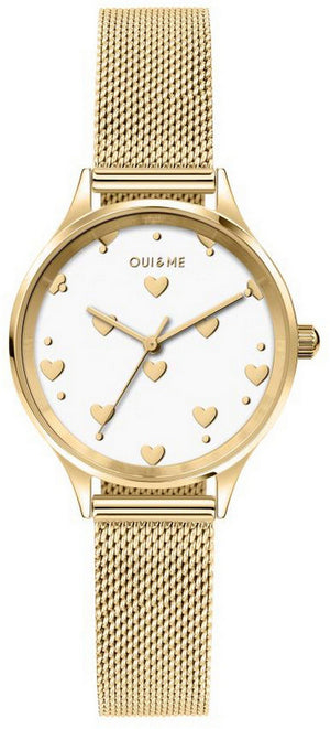 Oui  Me Minette Yellow Gold Dial Gold Tone Stainless Steel Quartz Me010171 Women's Watch