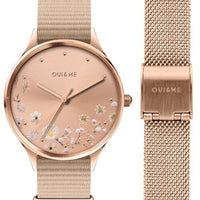 Oui  Me Petite Bichette Rose Gold Sunray Dial Nylon Strap Quartz Me010174 Women's Watch