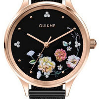 Oui  Me Minette Crystal Accents Black Dial Stainless Steel Quartz Me010182 Women's Watch