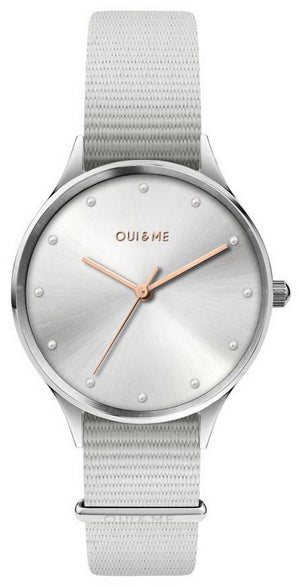 Oui  Me Petite Bichette Silver Sunray Dial Nylon Strap Quartz Me010202 Women's Watch