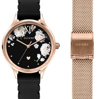 Oui  Me Bichette Black Matt Dial Leather Strap Quartz Me010241 Women's Watch