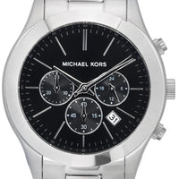 Michael Kors Slim Runway Chronograph Black Dial Quartz Mk1056set 100m Men's Watch With Gift Set