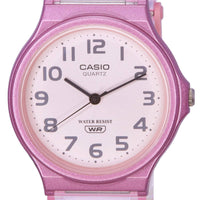 Casio Pop Analog Pink Transparent Resin Strap Quartz Mq-24s-4b Mq24s-4b Women's Watch