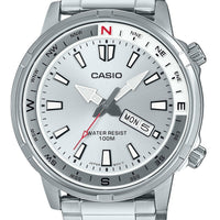 Casio Standard Analog Stainless Steel Silver Dial Quartz Mtd-130d-7av 100m Men's Watch