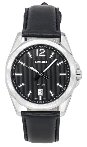 Casio Standard Analog Leather Strap Black Dial Quartz Mtp-e725l-1a Men's Watch