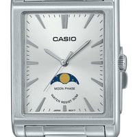 Casio Standard Analog Moon Phase Stainless Steel Silver Dial Quartz Mtp-m105d-7a Men's Watch