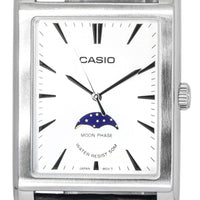 Casio Standard Analog Leather Strap Moon Phase Silver Dial Quartz Mtp-m105l-7a Unisex Watch