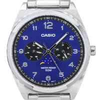 Casio Standard Analog Stainless Steel Moon Phase Blue Dial Quartz Mtp-m300d-2a Men's Watch