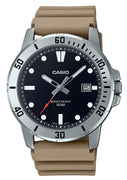 Casio Standard Analog Beige Resin Strap Black Dial Quartz Mtp-vd01-5e Men's Watch
