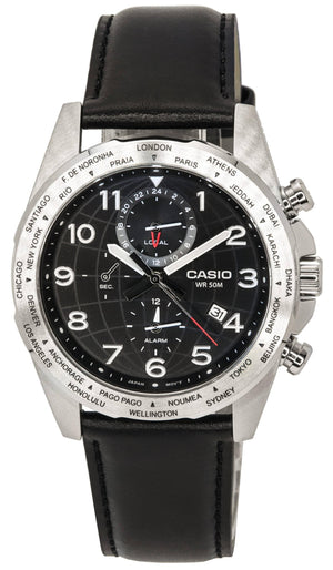 Casio Standard Analog Leather Strap Black Dial Quartz Mtp-w500l-1a Mtpw500l-1 Men's Watch