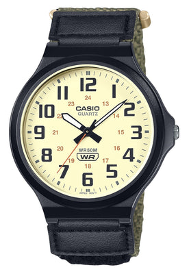 Casio Standard Analog Cloth Strap Beige Dial Quartz Mw-240b-3bv Men's Watch